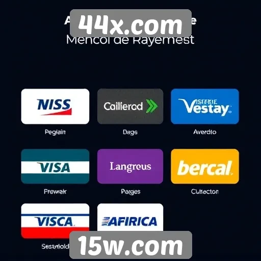 Métodos de pagamento disponíveis no 44x.com