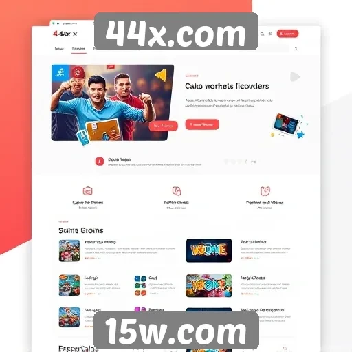 Experiência do usuário no site de jogos 44x.com